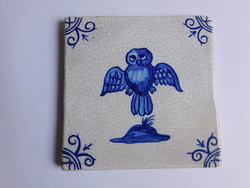 Old Dutch owl decorative tile 12.5X12.5 Cm