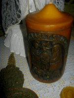 Vintage Advent decorative candle relief block candle