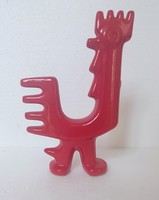 Retro vintage brutalist midcenturymodern vintage arts and crafts rooster ceramic figurine