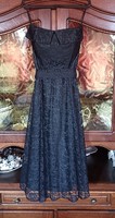 Not yet worn, elegant, classic evening black lace dress. S size (eur), size 8-10 (uk )