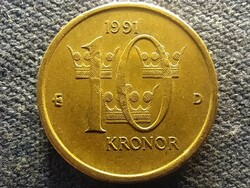 Sweden xvi. Gusztáv Károly (1973-) 10 crowns 1991 d (id68030)