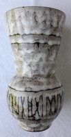 Tabletop ceramic flower vase, with p sign, glazed