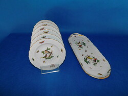 Herend Rothschild pattern 6-piece cookie set with giant cake plate