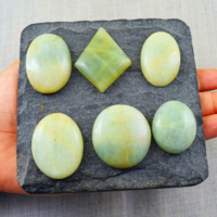 Green aventurine mineral cabochons from India