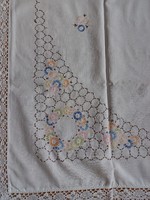 Old, embroidered, rustic tablecloth