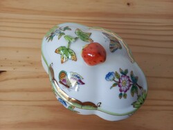 Herend victoria patterned bonbonniere with strawberry handle is rare!