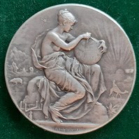 Alphe dubois: French tour club, silver-plated medal, Art Nouveau, Art Nouveau