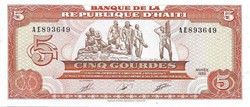 5 gourdes 1989 Haiti UNC