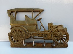 Copper rolls royce vintage car wall key holder