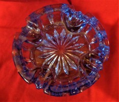 Ólomkristály hamutál / 13.5  cm, 550 gramm - kék színű/