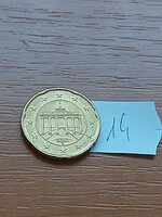 Germany 20 euro cents 2020 / d, Brandenburg Gate 14.