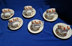 Vintage Hollóházi teás (ritkább) csésze szettek J. Seregély Márta tervezte