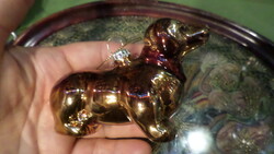 New, nostalgia ornament made of glass, in very nice condition. About 9 cm dachshund / 3
