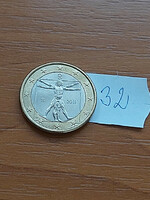 Italy 1 euro 2011 Vitruvian study - Leonardo da Vinci 32.