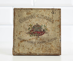 Coronas cigar tin box - Hungarian royal tobacco excise - metal box
