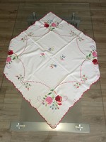 Hand-embroidered Kalocsa pattern tablecloth