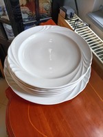 Hollóházi Magnólia mintás fehér lapos tányér 6+1