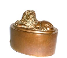 Red copper full-shaped lion pudding mold, ball oven, 0.75 kg