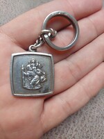 Silver St. Christopher key chain