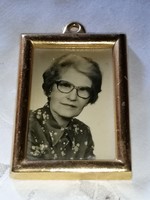 Gilded copper, old photo holder, photo frame from the fifties 77.