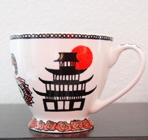 Japán motívumok - kézzel festett bögre