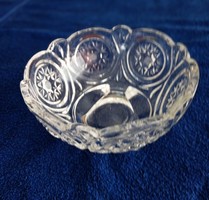 Crystal glass serving bowl, heavy, thick-walled