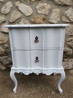 White neo-baroque chest of drawers, bedside table