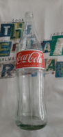 Coca cola 1 L üveg/piros és fehér felirattal retró