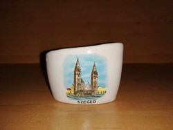 Bodrogkeresztúr ceramic Szeged souvenir cigarette holder bowl (19/d)