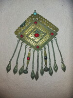Iszlám tekke turkomen amulet-medál 19 sz (ezüst-réz)