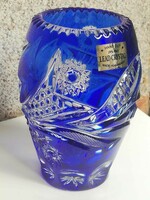 Beautiful marked blue crystal vase