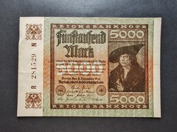 Németország 5000 Márka 1922, VF+