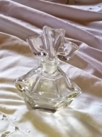 Régi, csiszolt üvegdugós parfümös díszüveg