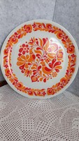 Large Alföldi porcelain wall plate with a diameter of 28.5 cm, with folk decoration, flawless, marked