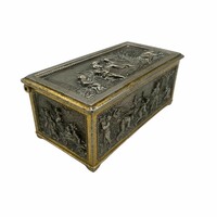 Silver-plated metal jewelry box - m1357