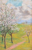György Feleky /nagygalmbfalvi/:(1893-?) : Blooming trees 1917.