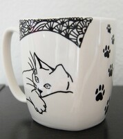 Cat mug - hand painted