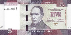 5 Dollars 2016 Liberia unc