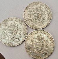 3x 1 pengő érmék 1939 BP