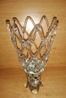 Retro openwork broken glass vase - 26 cm high (8/d)