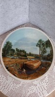 English 27 cm hand-painted ornamental decorative plate, based on the image of John Constable, with minimal damage