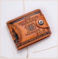 Men's wallet with printed dollar pattern 1