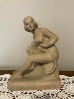 László Donáth ceramic figure - female nude statue