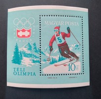 1964 Téli olimpia Innsbruck blokk, enyhén falcos G3