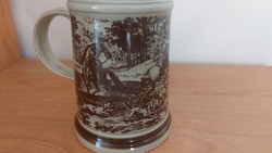 (K) retro ndk ridinger hunting scene beer mug
