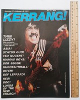 Kerrang magazine 83/1/27 thin lizzy asia status quo ted nugent reo speedwagon kiss def leppard