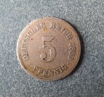 5 pfennig 1889 A