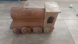 (K) old wooden locomotive toy approx. 48 cm long!