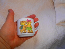 Retro teddy bear porcelain children's mug.