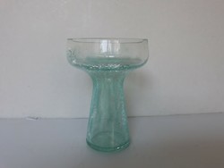 Karcagi türkíz fátyolüveg váza / gyartyatartó